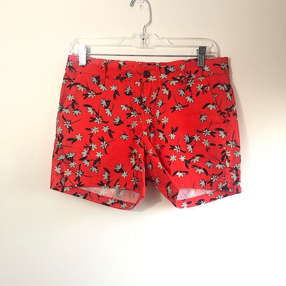 Red twill shorts